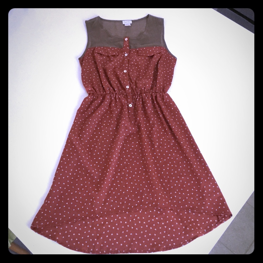 Brigitte Bailey rust dress with hi/lo hem SZ S